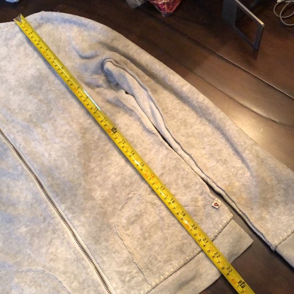 🩶Twisted Heart terry cloth heart embellished back classic zip up hoodie - Picture 12 of 13